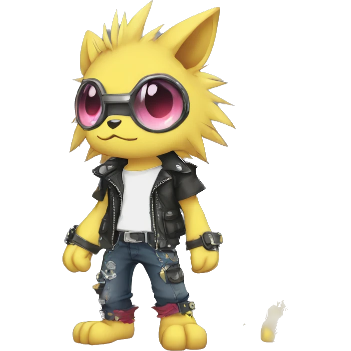 cute cool edgy punk Digimon-Fakemon-animal full body emoji