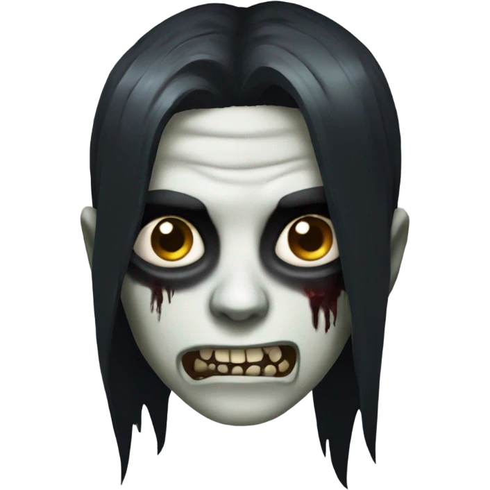zombie Boy with long black hair emoji