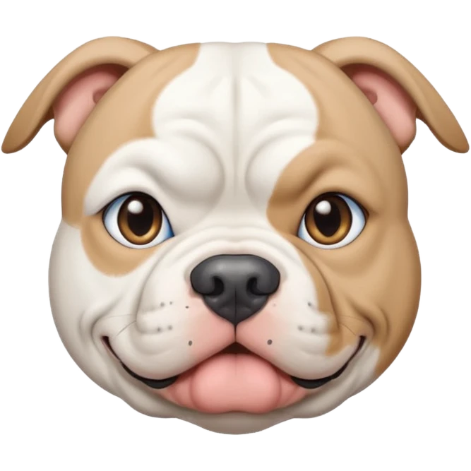 White American bully dog with blue left eye emoji