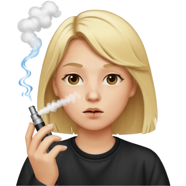 vaping person with blonde hair emoji