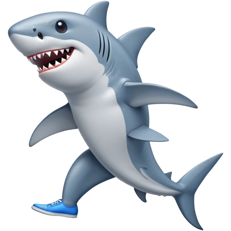 Dancing shark wearing blue shoes emoji