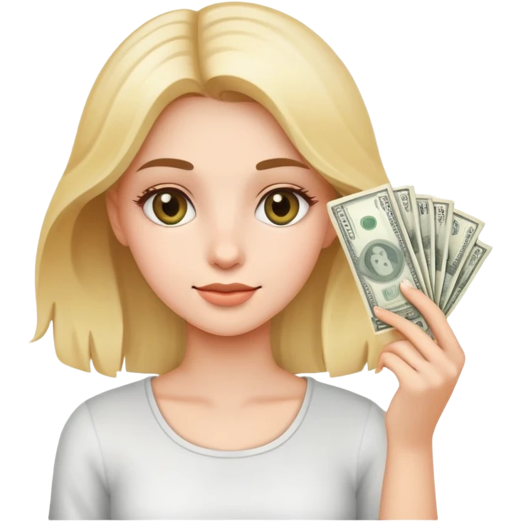 clean girl holding a money sign emoji