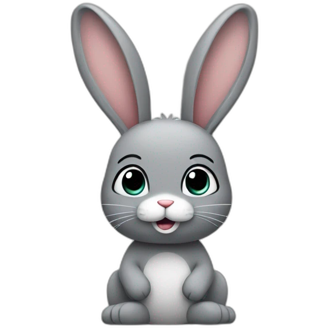 grey bunny standing for Palestine emoji