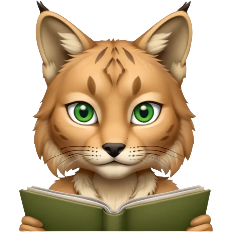 lynx looking at magazine emoji
