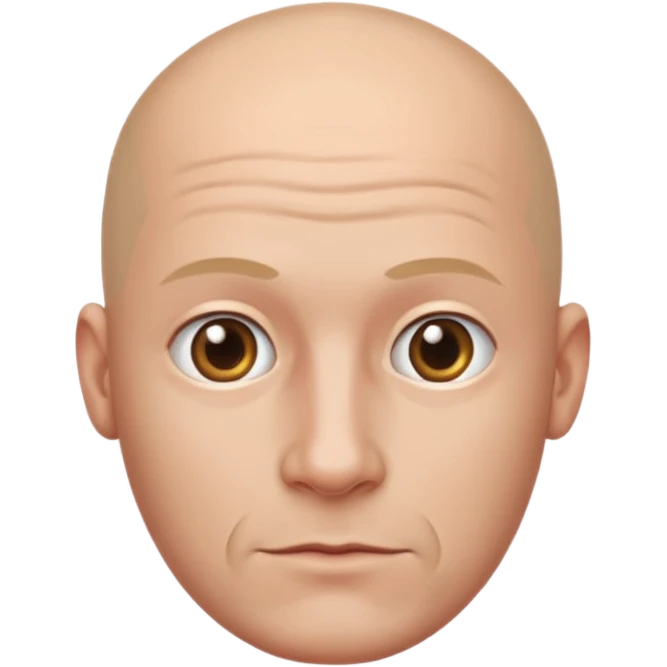 A man with a bald white patch on the top of the head emoji