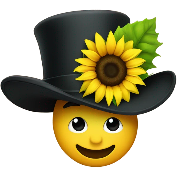 valentines sunflower with a tophat  emoji