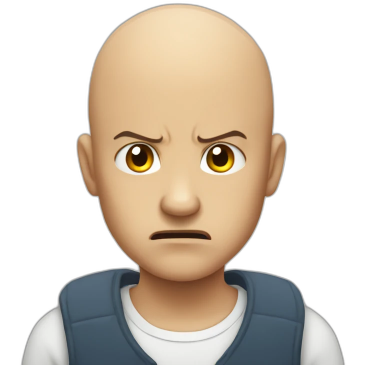 Angry bald boy emoji