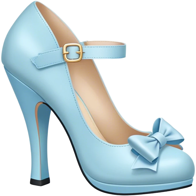 pastel blue heel with bow strap emoji