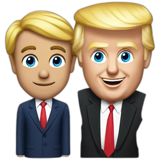 Emanuel macron jouant au uno avec donald trump emoji