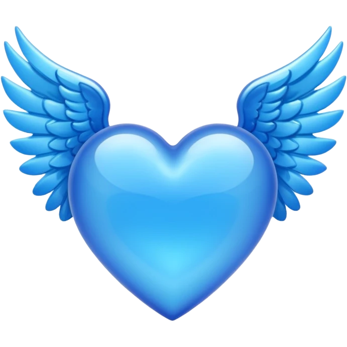 blue heart with wings emoji emoji