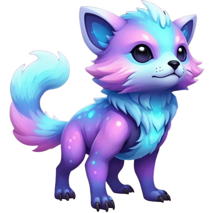 Epic Edgy Cute Colorful Vibrant Pastel Nebula Modern Vernid-Protogen-creature-animal, full body emoji