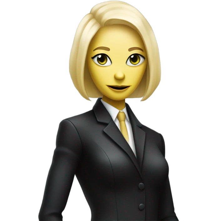 a blonde reptilian alien woman as men in black, full body emoji
