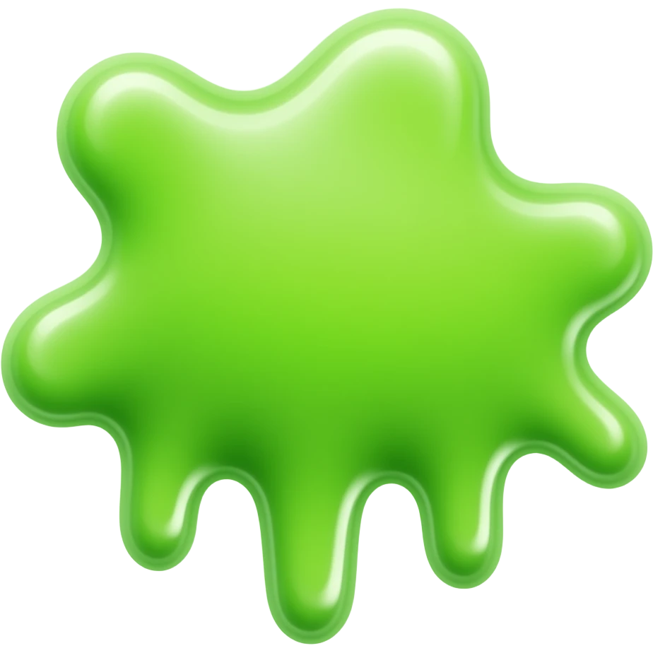 Green Neon Slime realistic 2d splat emoji
