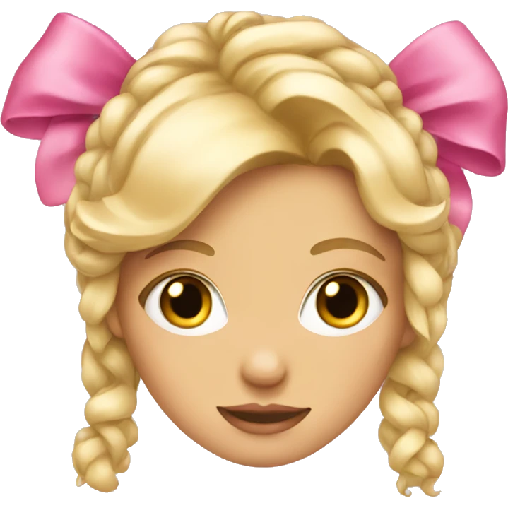 blonde girl with pink bows in her hair emoji