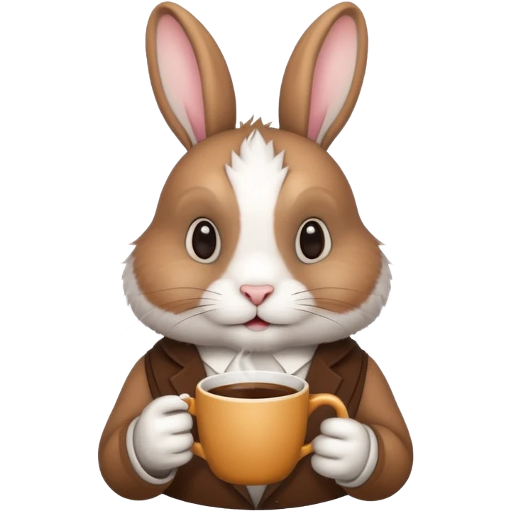 rabbit with coffee emoji