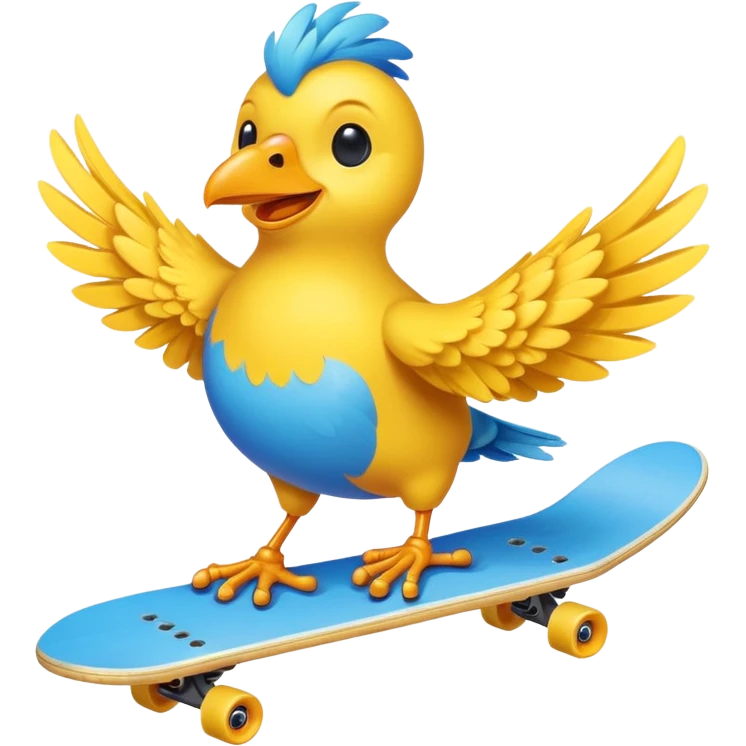 skateboarding bird emoji