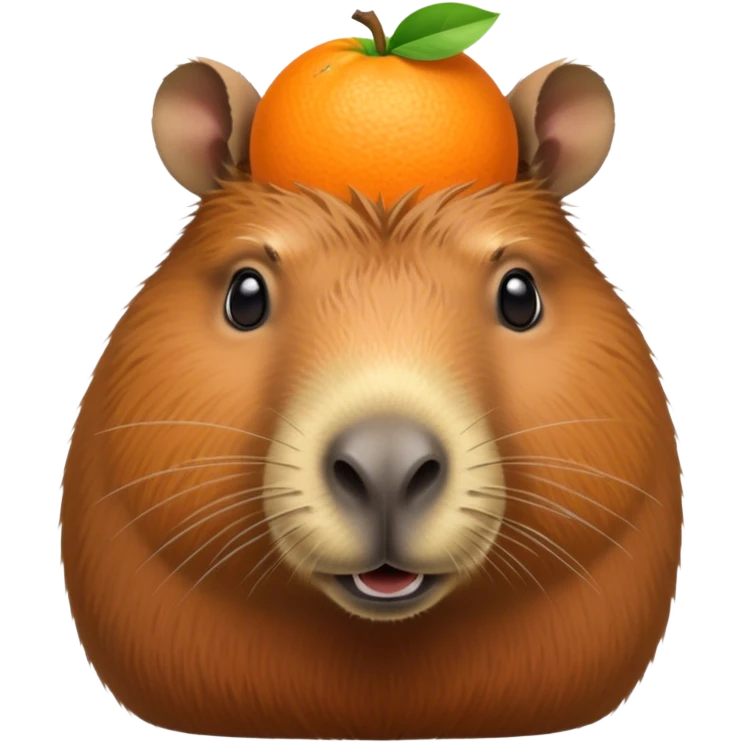 capybara with an orange on its head emoji