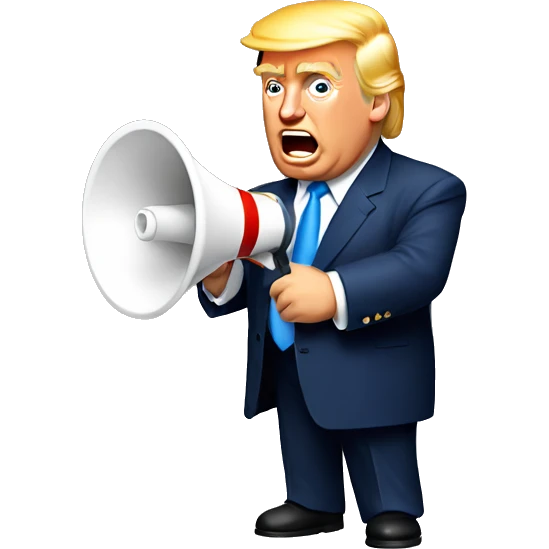 donald trump holds loudspeaker emoji