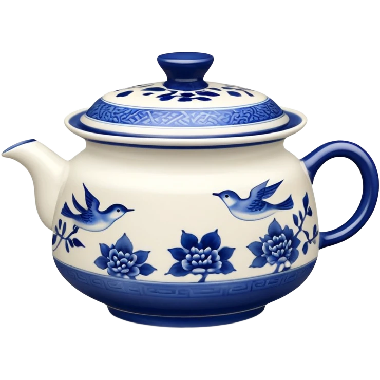 blue chinese gaiwan without handles emoji