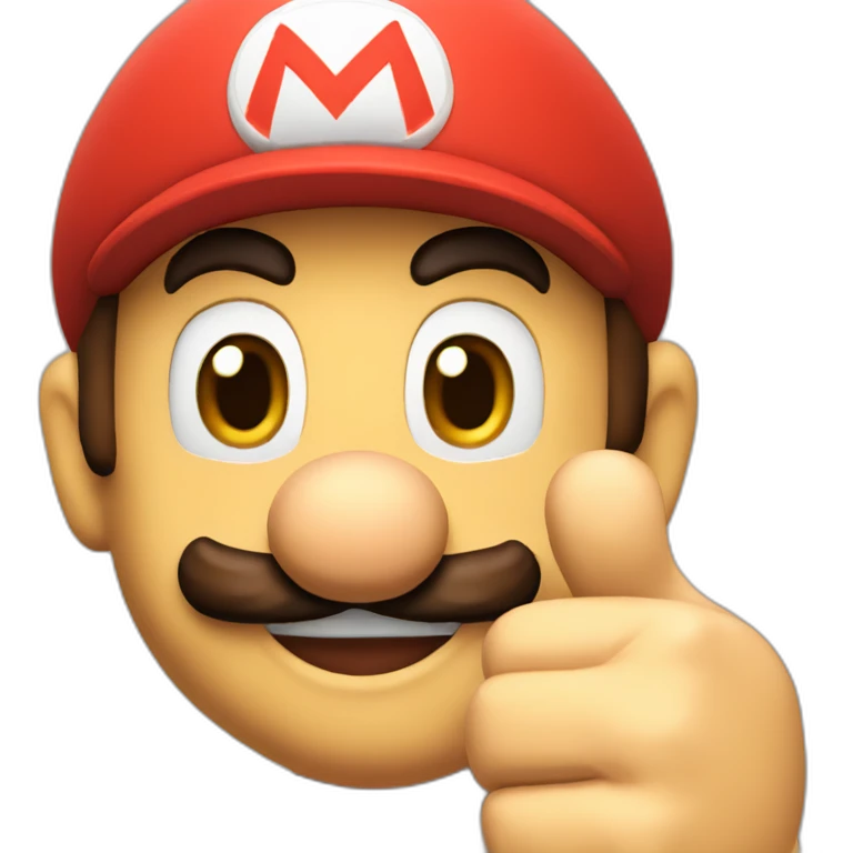 mario close up thumbs up emoji