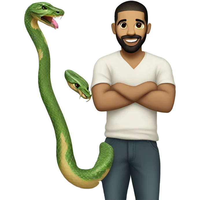 Drake with a snake emoji