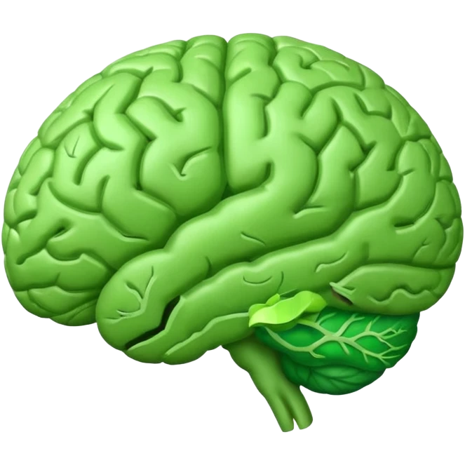 green brain with health logo on it emoji