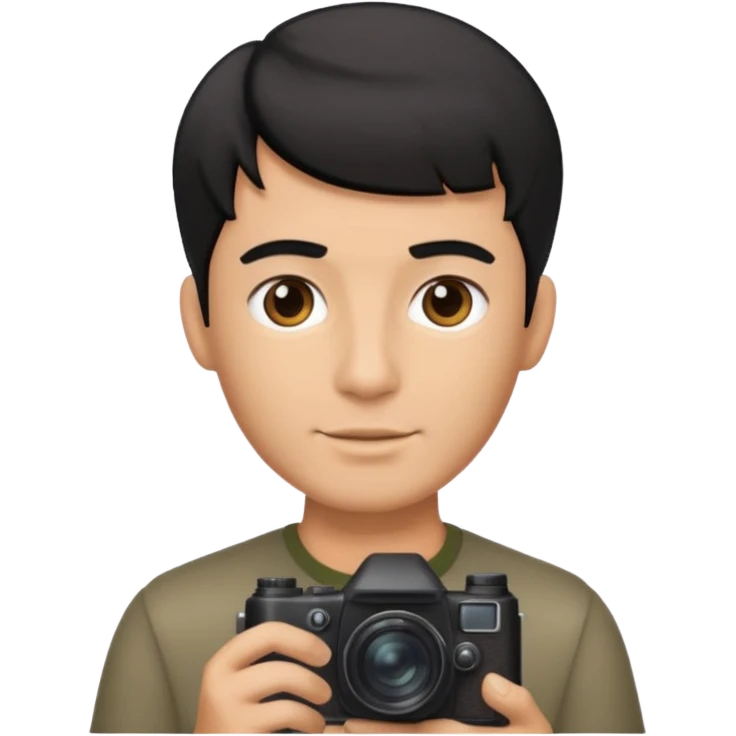 fotografo com cabelo degradado toupet cor do cabelo preto emoji