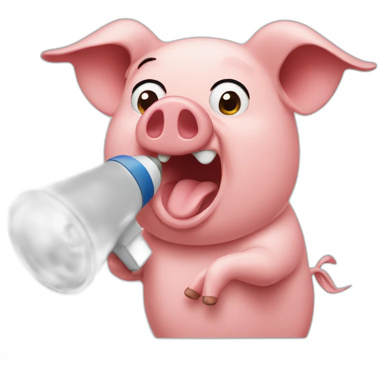face of a pig talking into megaphone emoji