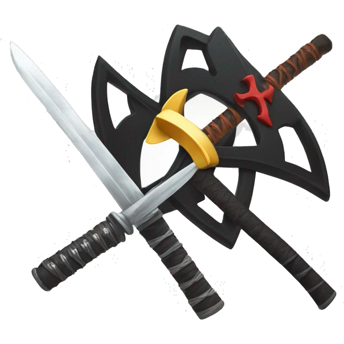 shuriken and katana emoji
