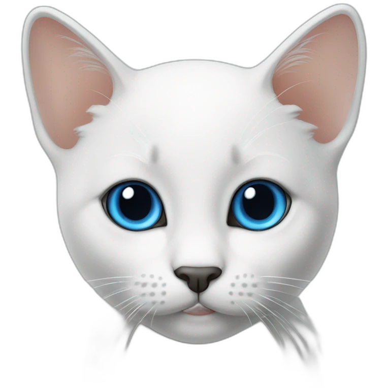 weiße babykatze mit tiefblauen augen emoji