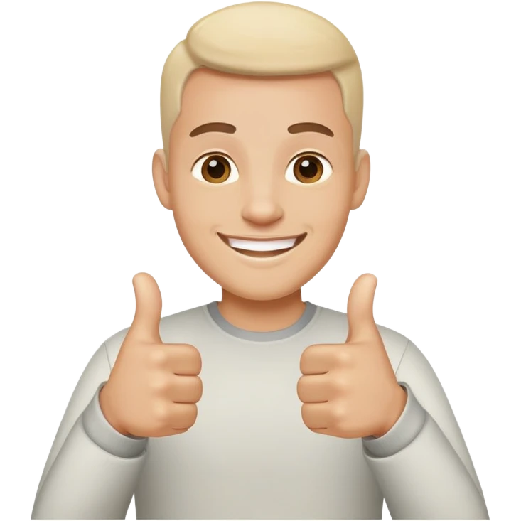 Guy giving two thumbs up while smiling  emoji