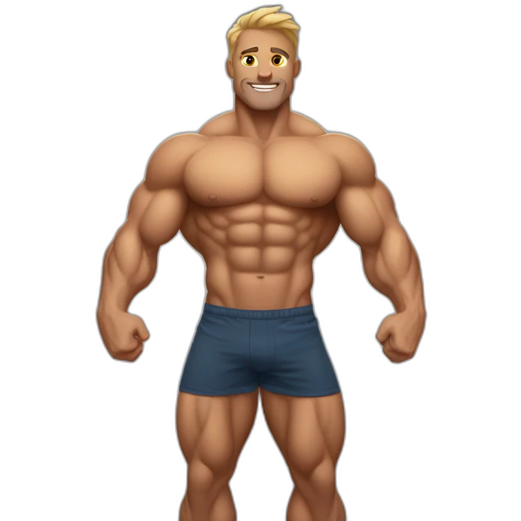 shirtless bodybuilder flexing emoji