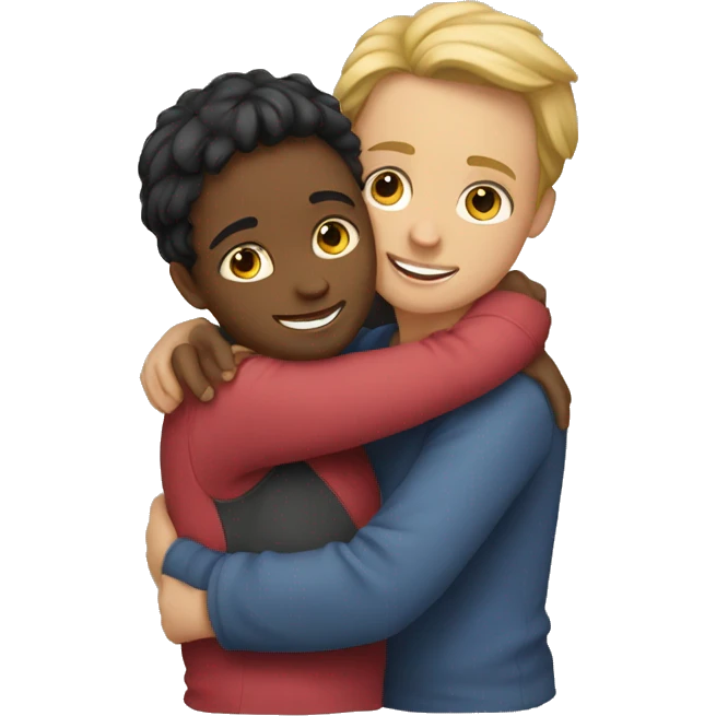 Girl hugging boy emoji