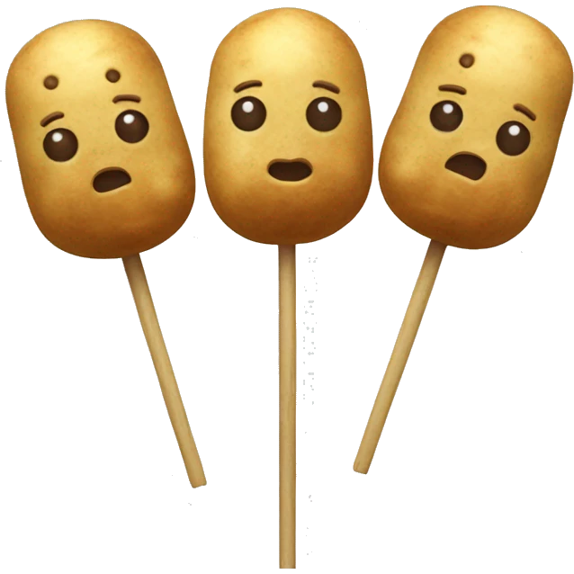Three potatoes dango string on stick emoji
