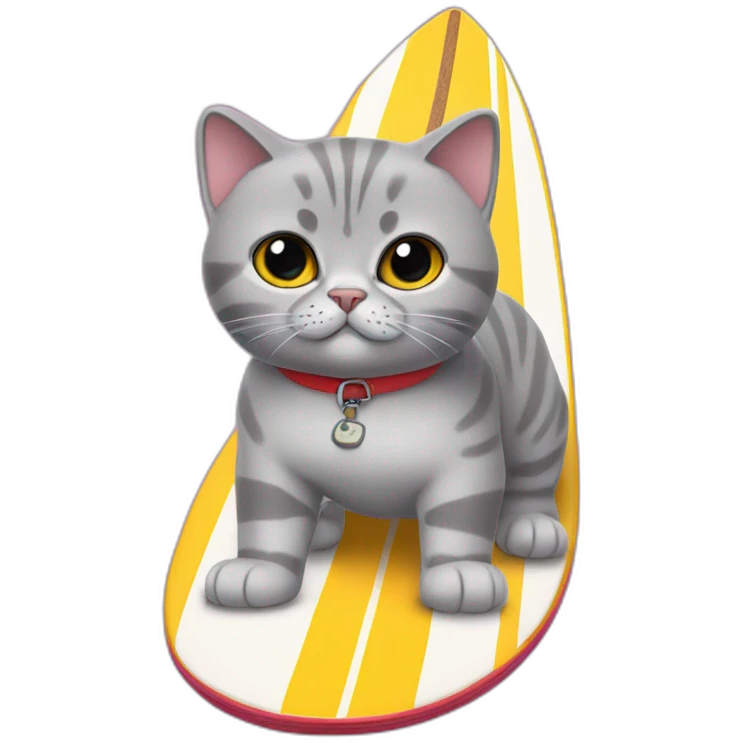 british shorthair on surfboard emoji