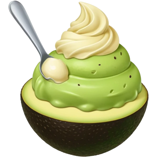 ice cream on avocado emoji