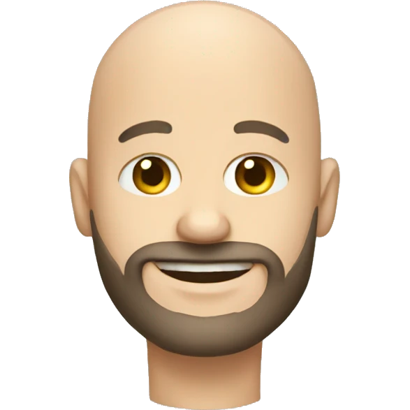 bald man with beard, raising hand emoji