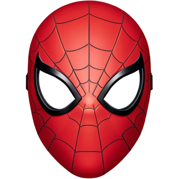 Spider-Man face mask only, classic red mask with white eyes emoji