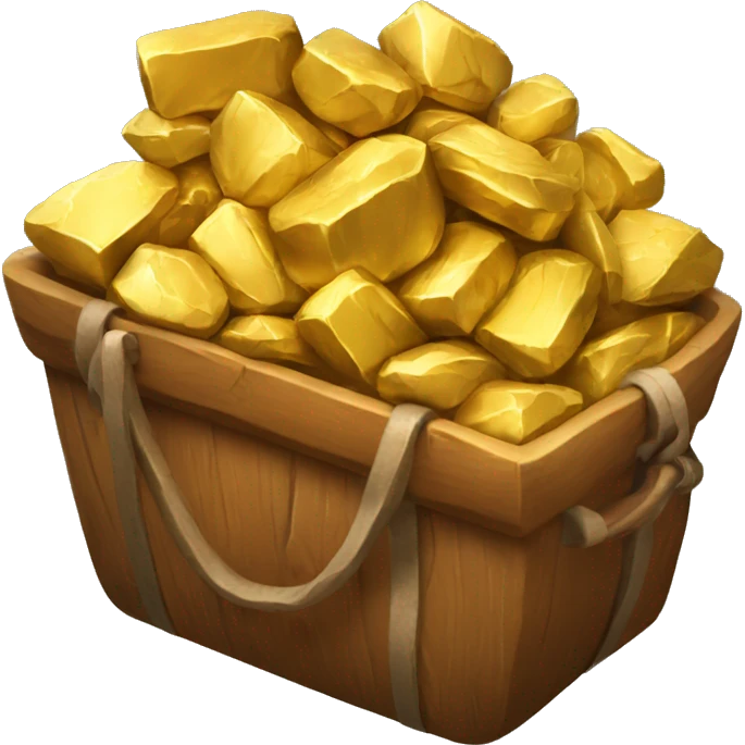 a bag of gold, wood and stone emoji