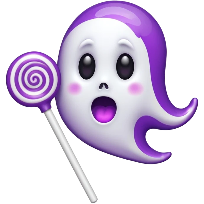 ghost lolipop purple and white emoji