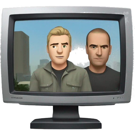 monitor with gta videogame playing emoji