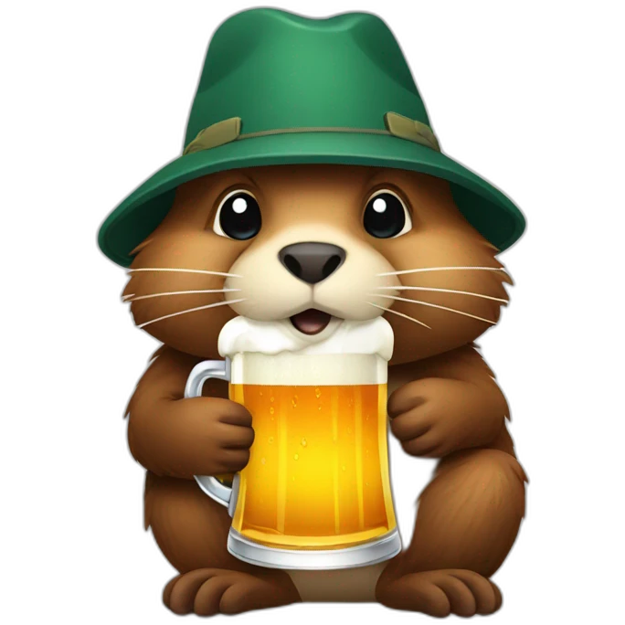 beaver  drinking beer emoji