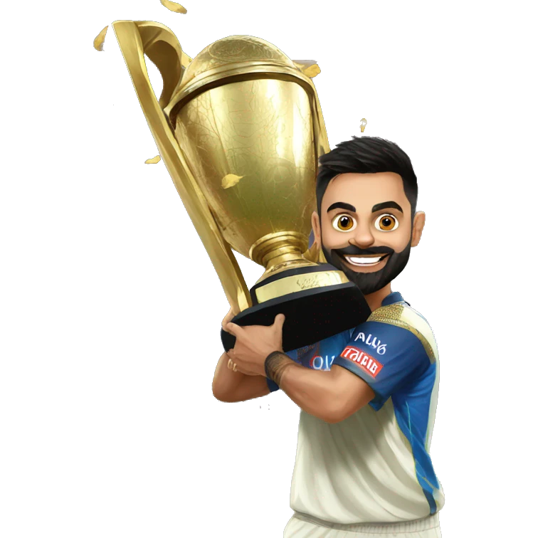 Virat kohli with ipl trophy emoji