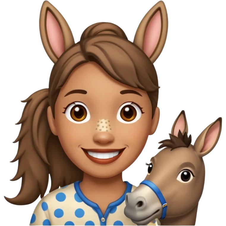 polka dots human body and donkey face emoji