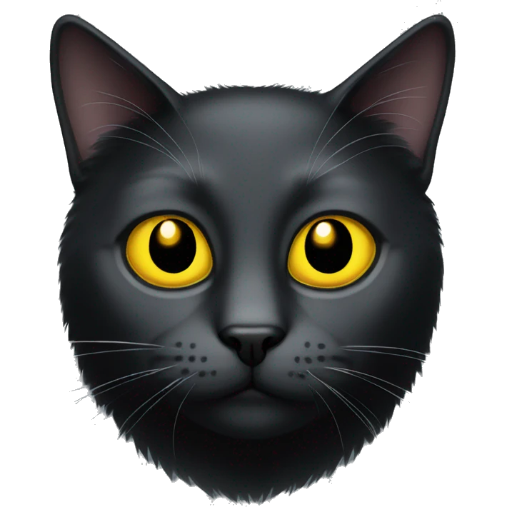 Black cat with yellow eyes emoji