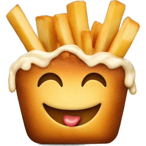 Poutine qui mange une poutine  emoji