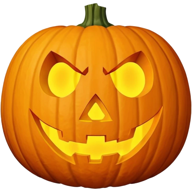 single Halloween pumpkin, carved jack-o'-lantern face, glowing inside, isolated on white background, high detail, soft natural lighting, no text, no watermark --ar 1:1 --v 6
 emoji
