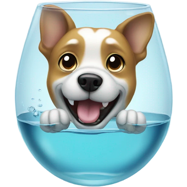 Glass of water with a dog in it emoji