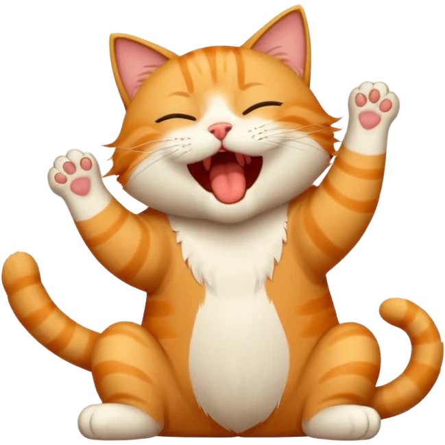 yawning cat stretching, good morning emoji emoji