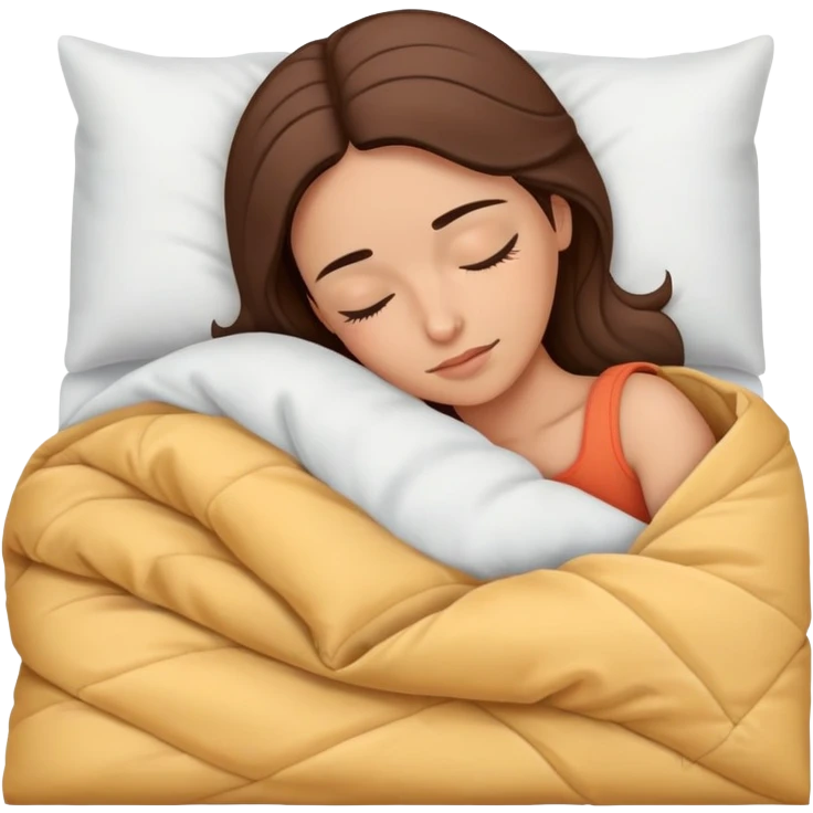 spanish female sleeping in a comforter emoji